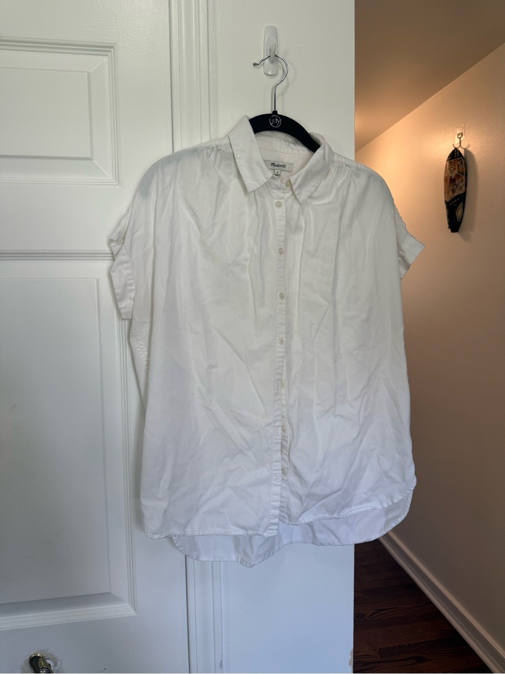 Madewell White Short-Sleeve Button-Down Courier Shirt